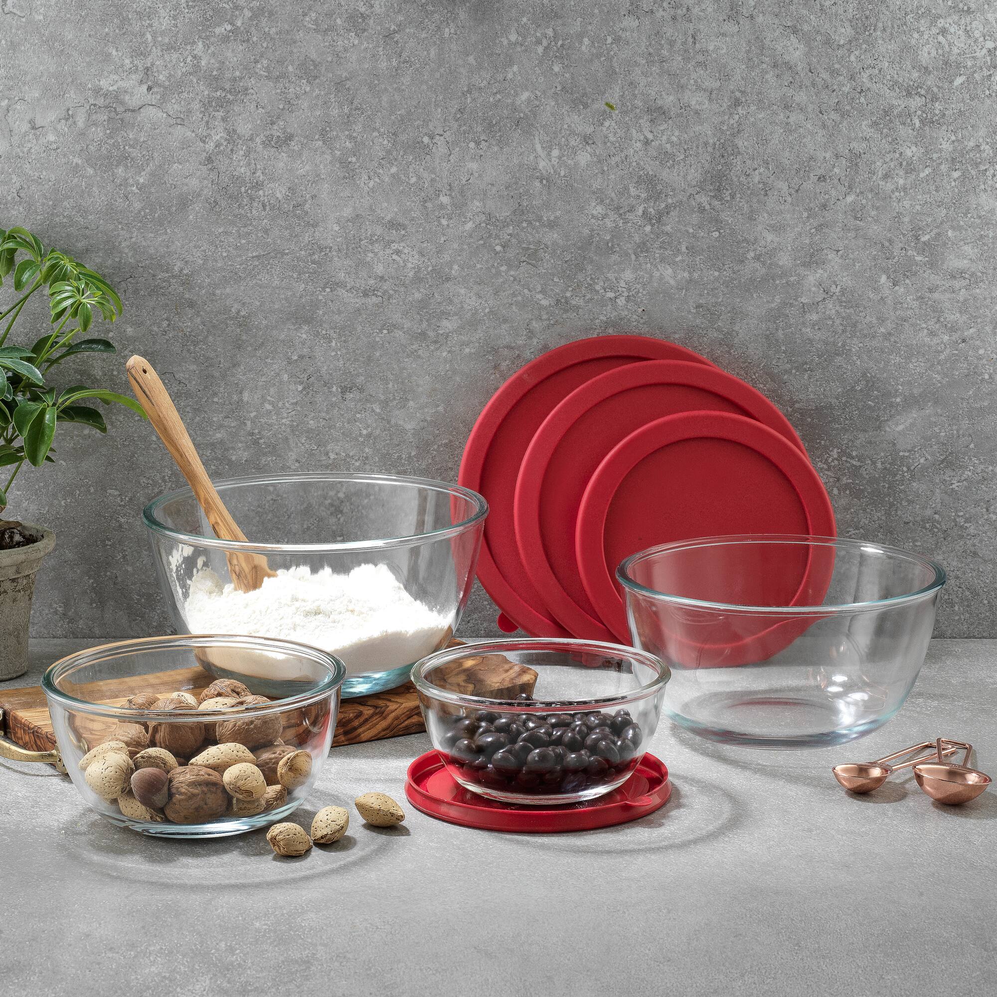 JoyJolt® Glass Mixing Bowls with Lids Set